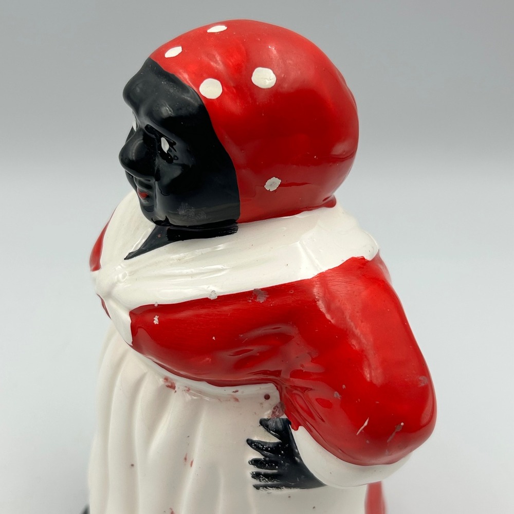 Black Americana Mammy Coin Bank Ceramic Red White Made In Taiwan 6.5" Vintage - Picture 11 of 14